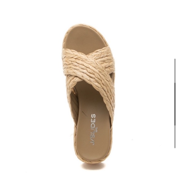 NWT J/SLIDES QUIVER Natural Raffia Sandal - Picture 5 of 15